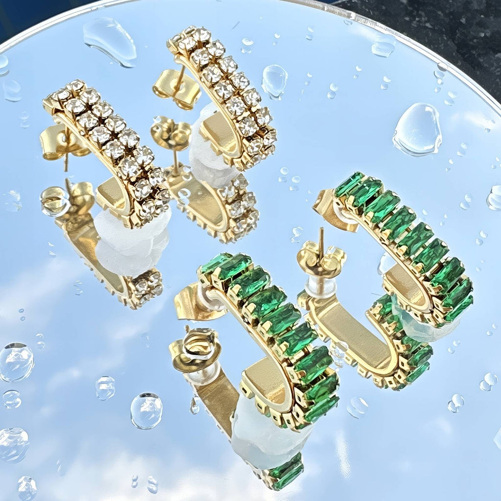 Crystal Edge Hoops