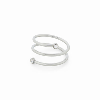 Spiral Stone Ring - Silver
