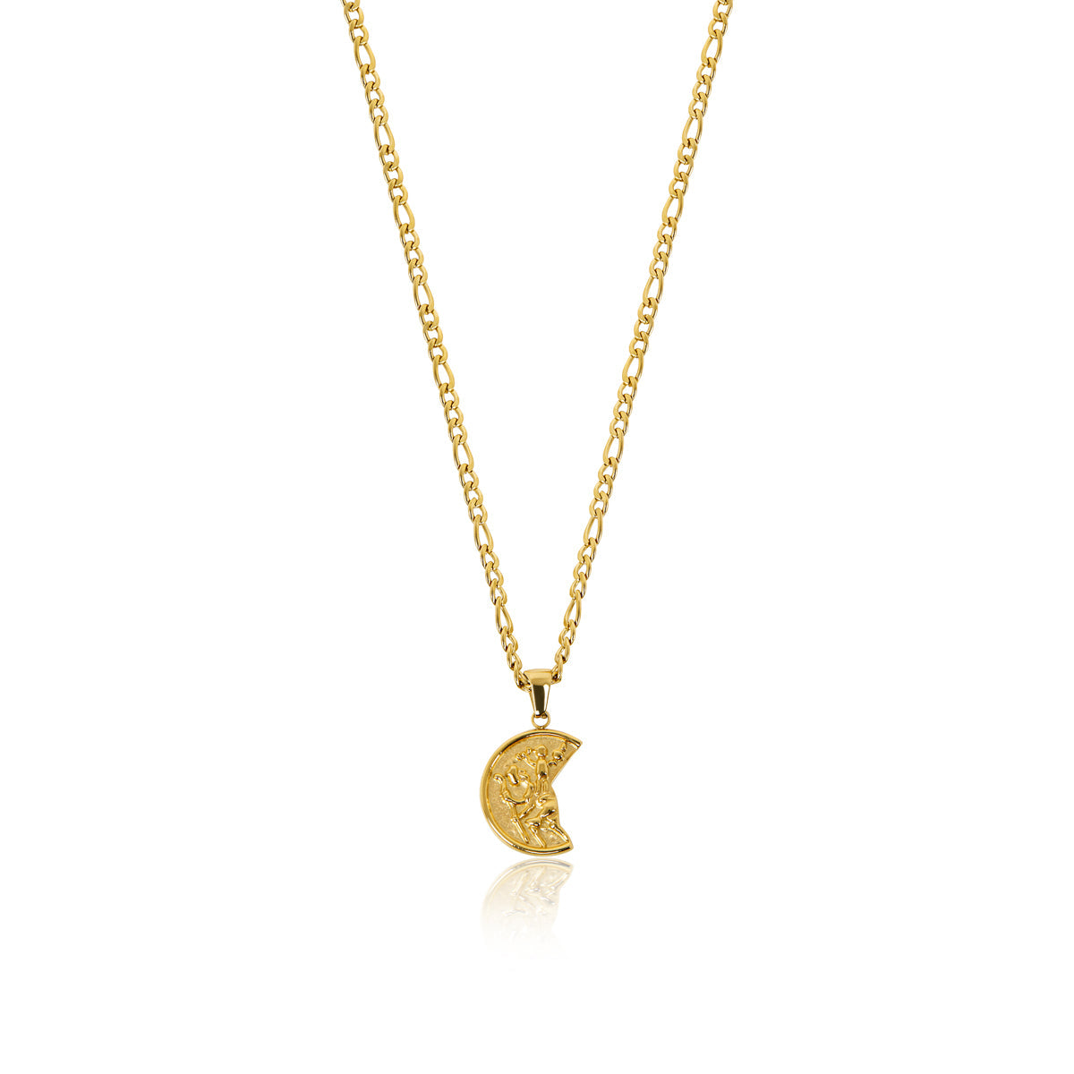 St Christopher Pendant Necklace - Gold