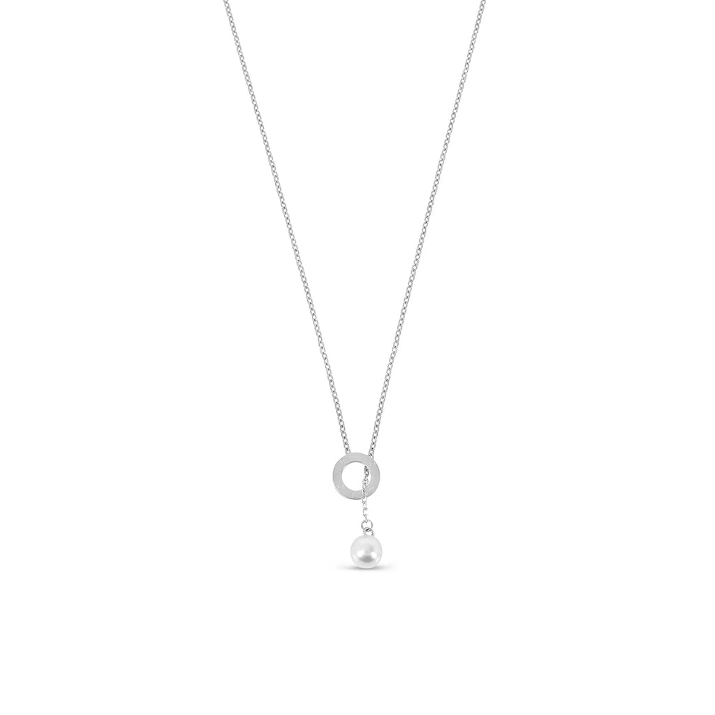 Pearl Thread Necklace - Silver