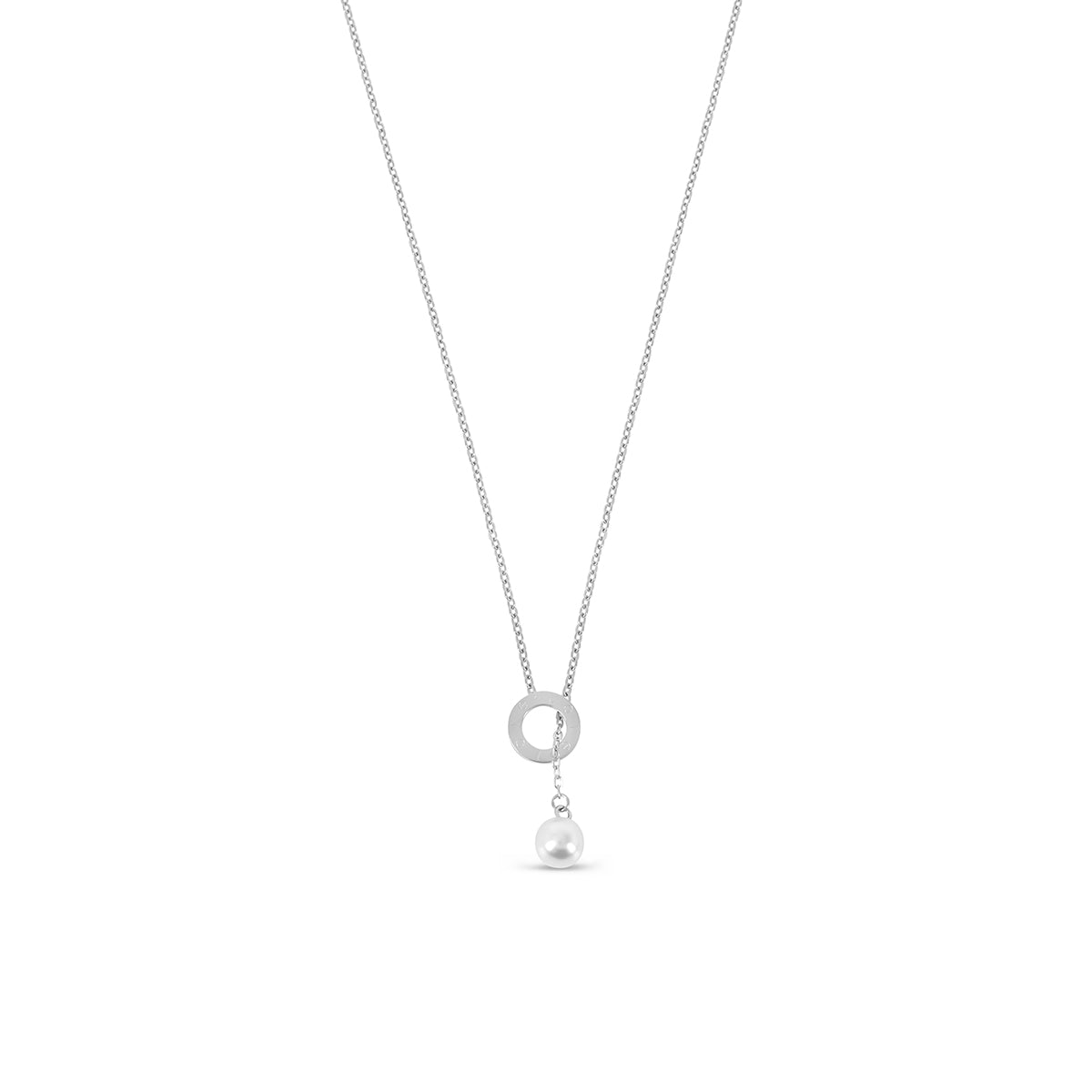 Pearl Thread Necklace - Silver