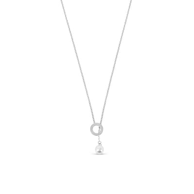 Pearl Thread Necklace - Silver