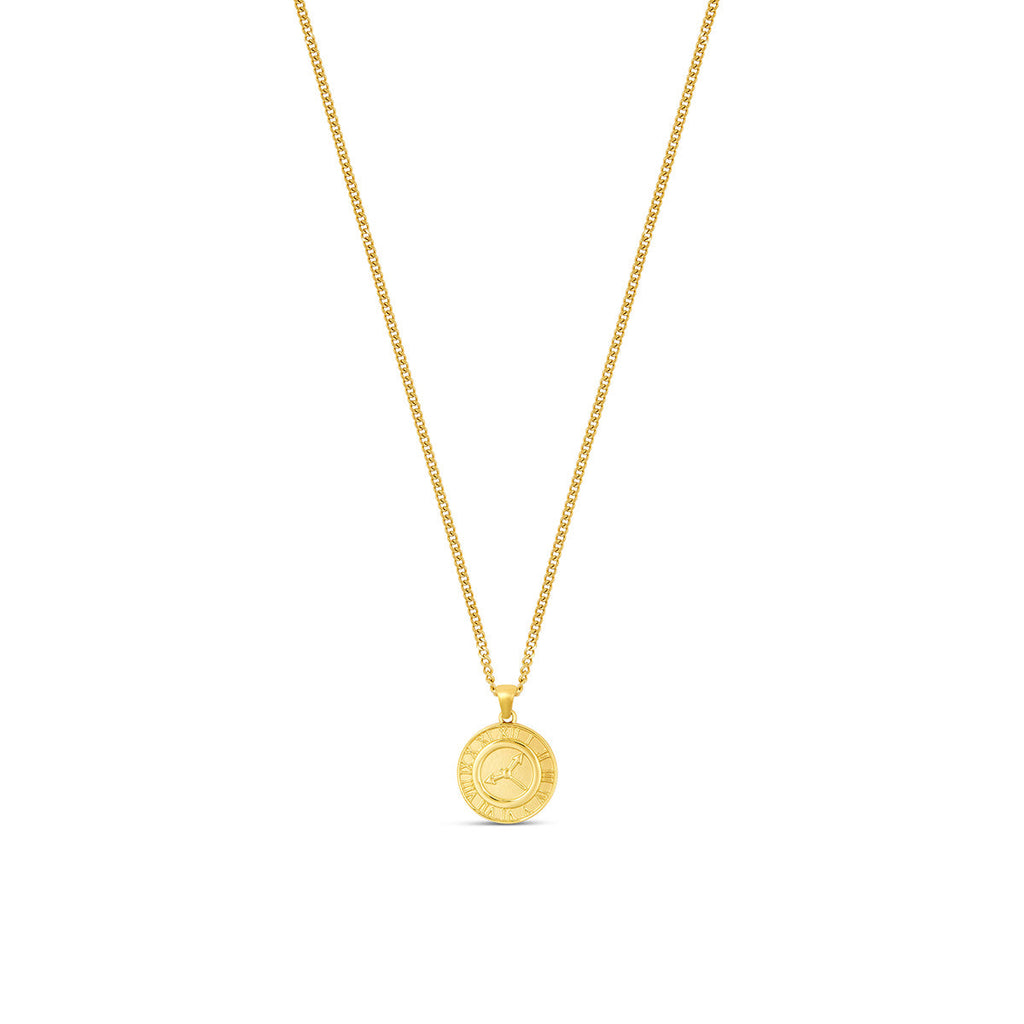 Clock Pendant Necklace - Gold