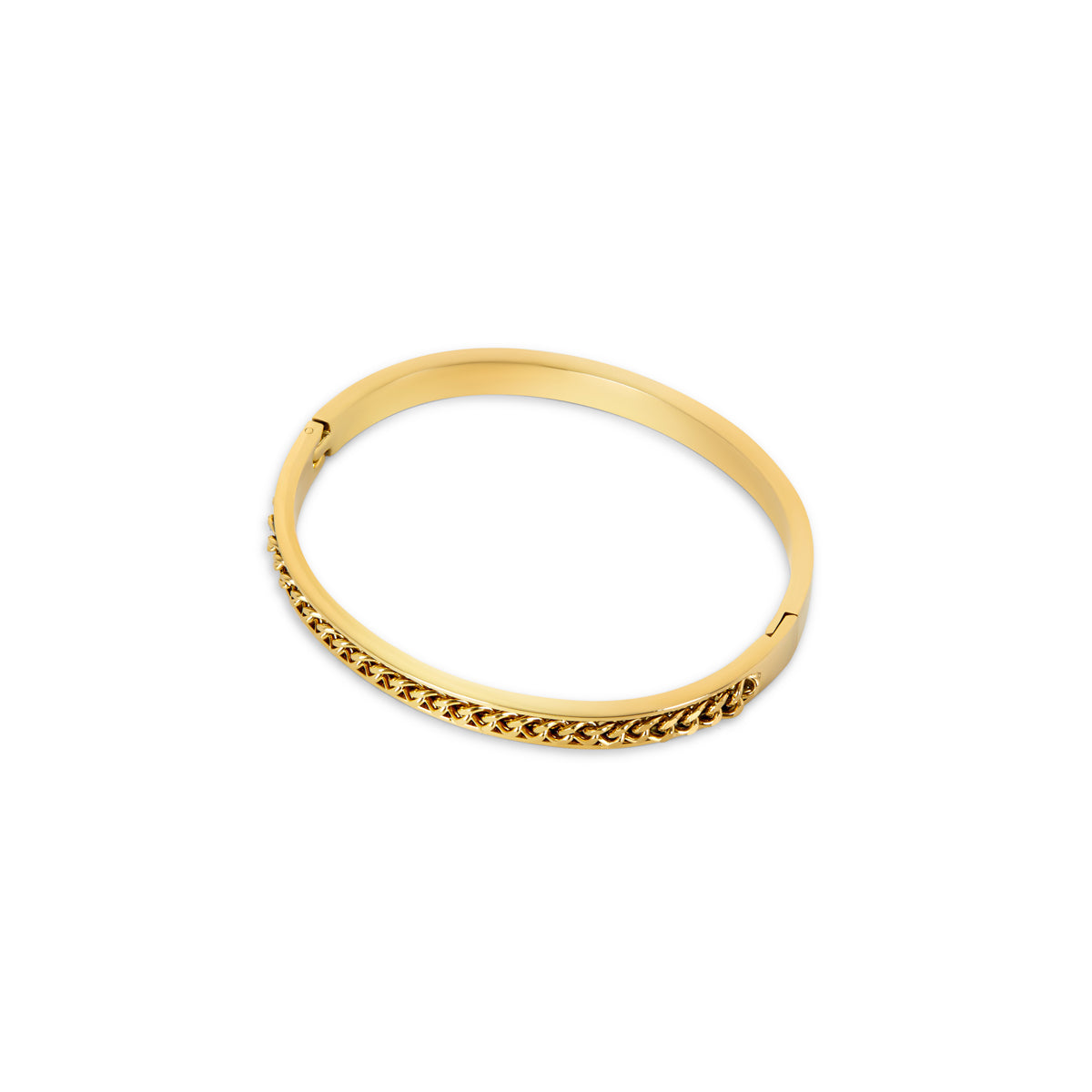 Curb Chain Bangle Bracelet  - Gold