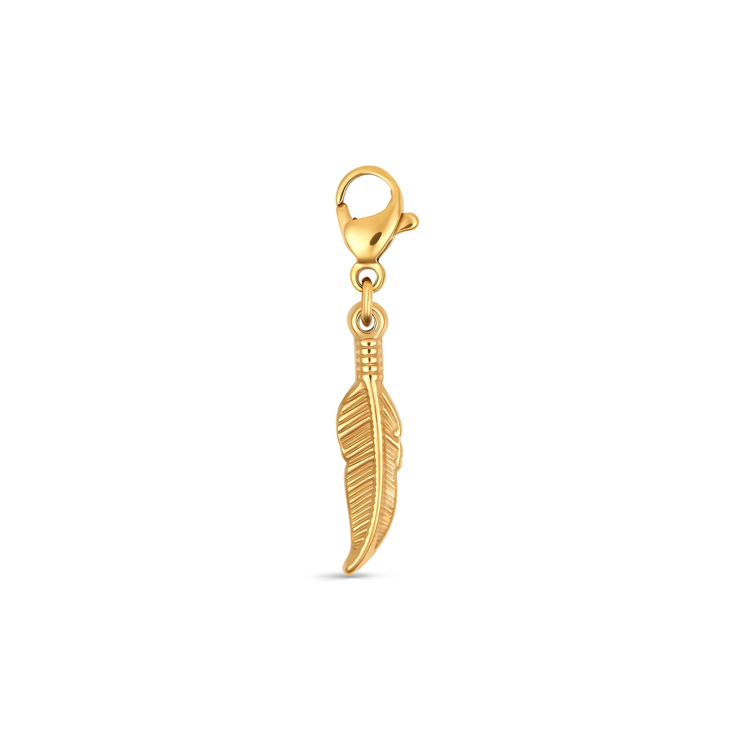 Feather Necklace Charm - Gold