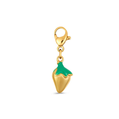 Strawberry Necklace Charm - Gold