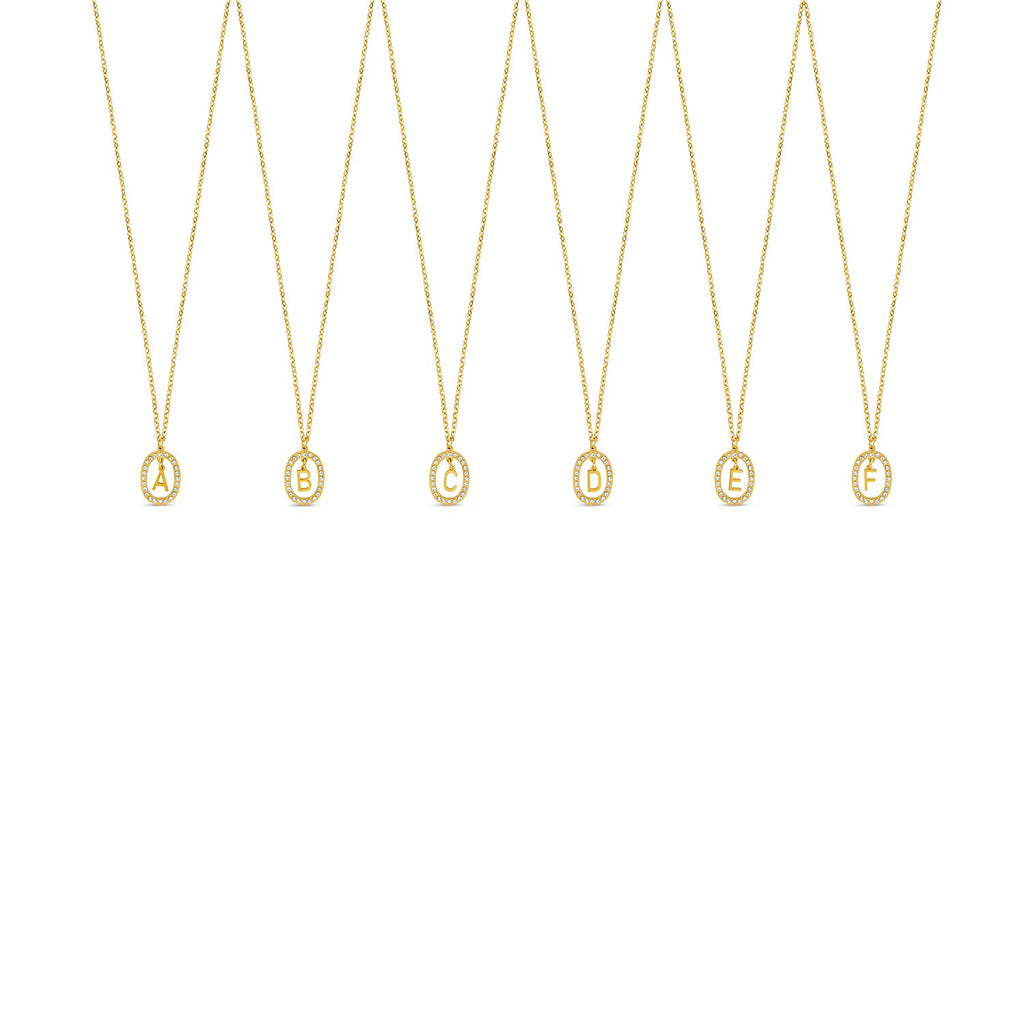 Chandelier Initial Necklace - Gold