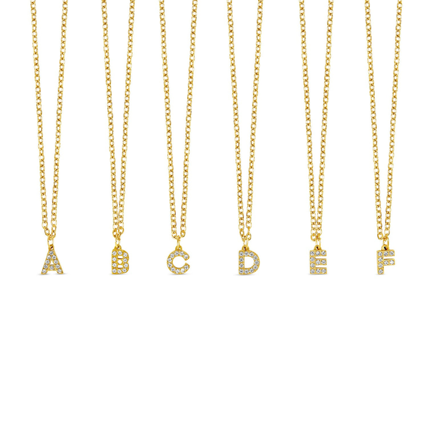 Stone Initial Necklace - Gold