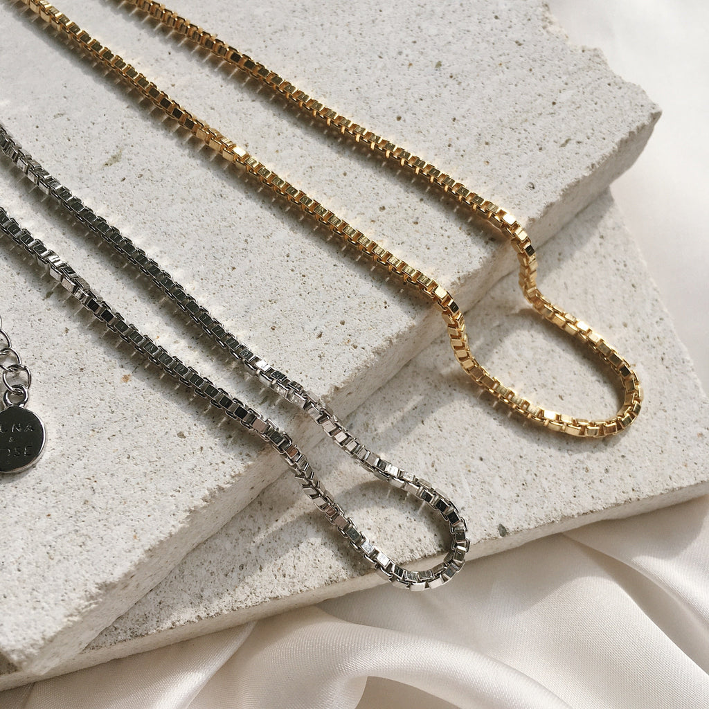 Bahama Box Chain Necklace - Silver