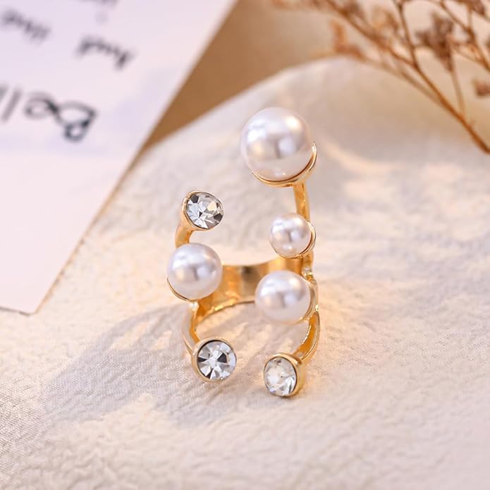 Crystal Pearl Rings