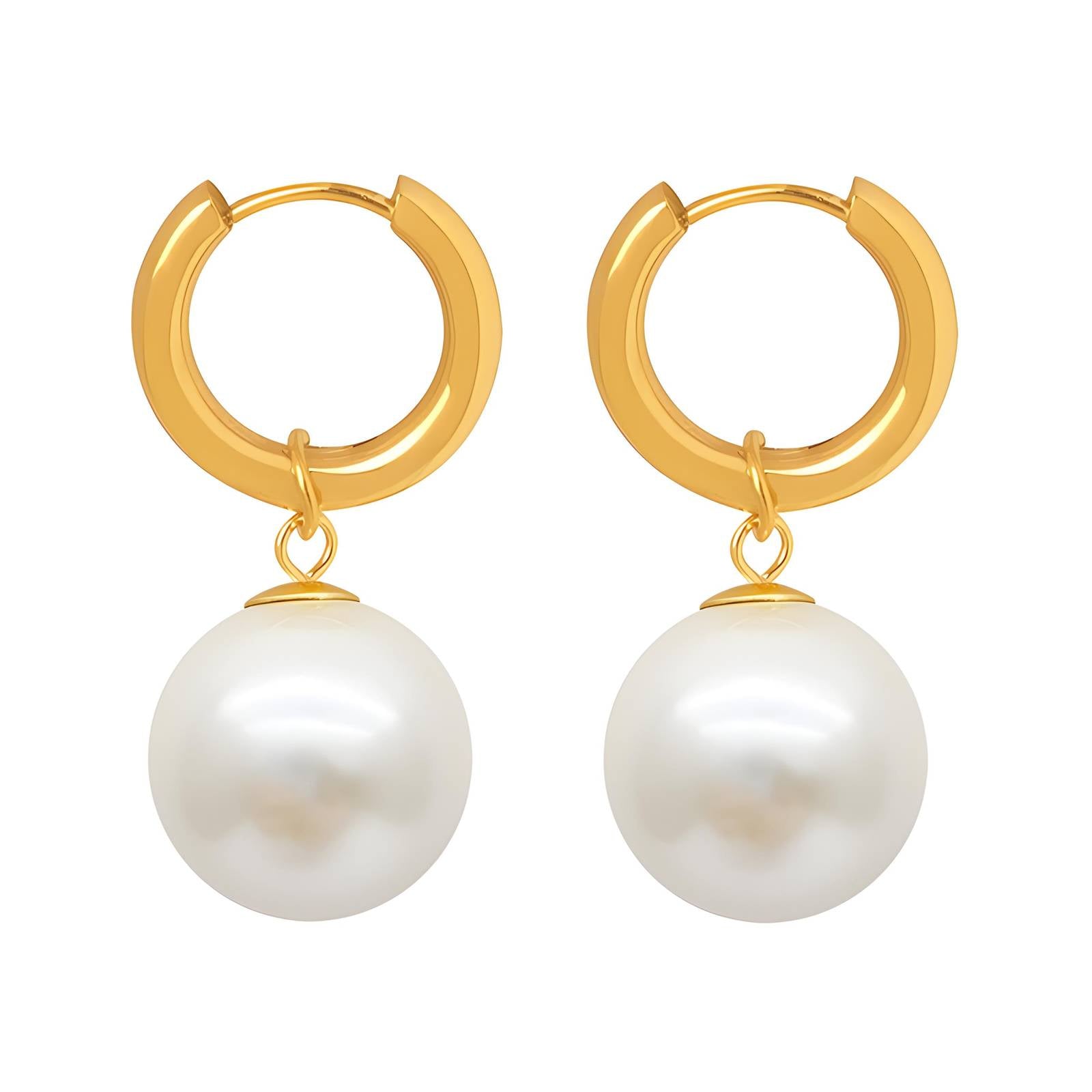 Drop Pearl Hoops
