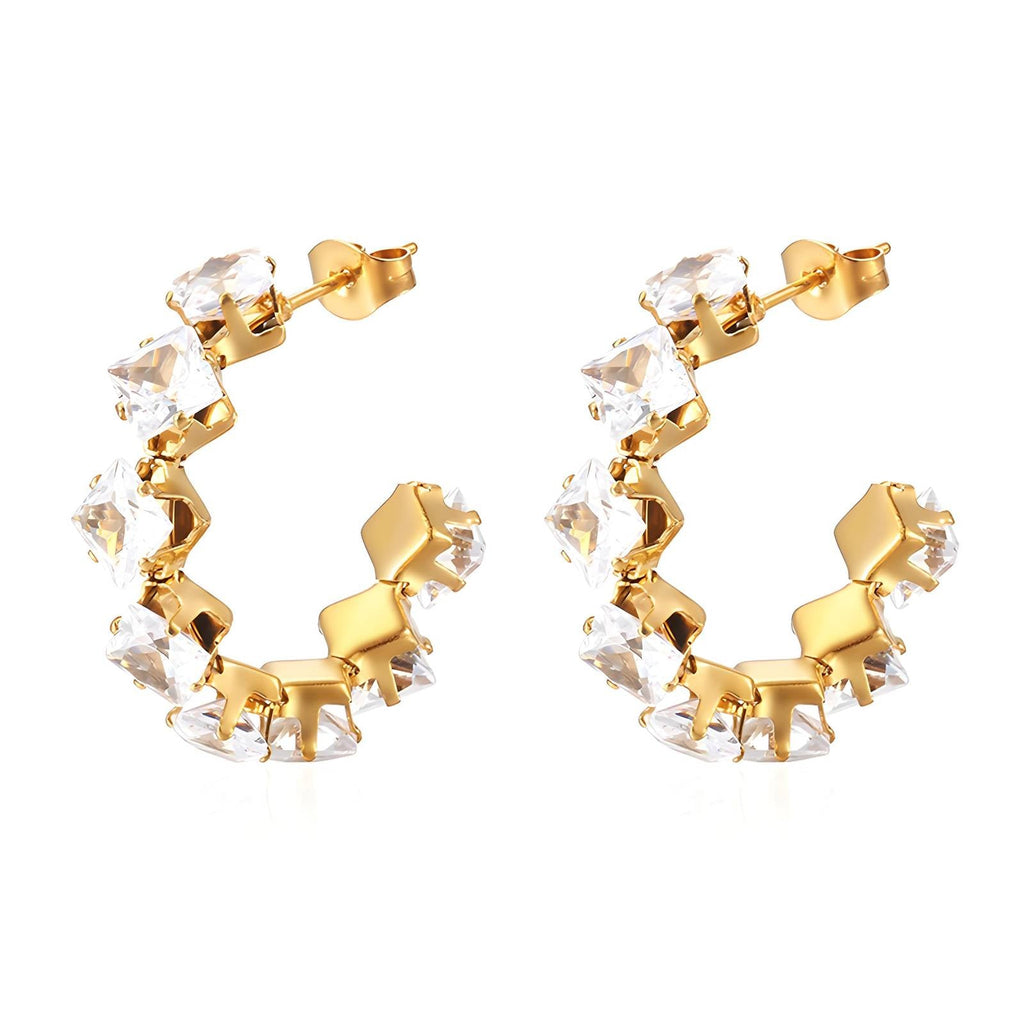 Floral Gem Hoops