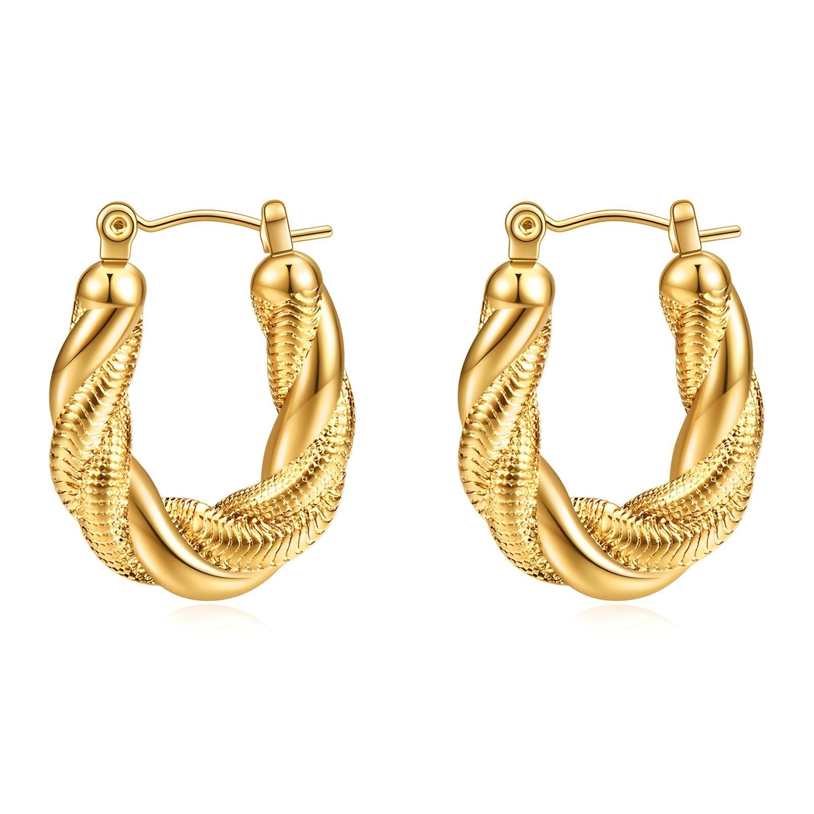 Braided Gold Hoops