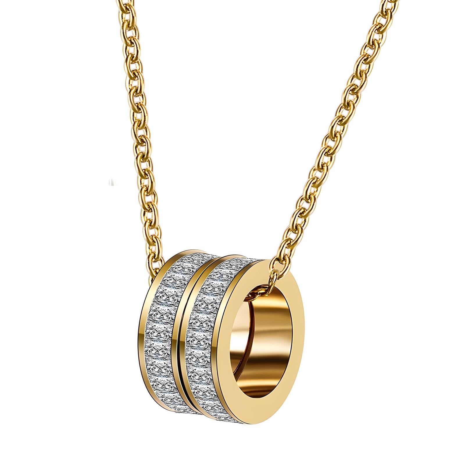 Twin Ring Sparkle Pendant