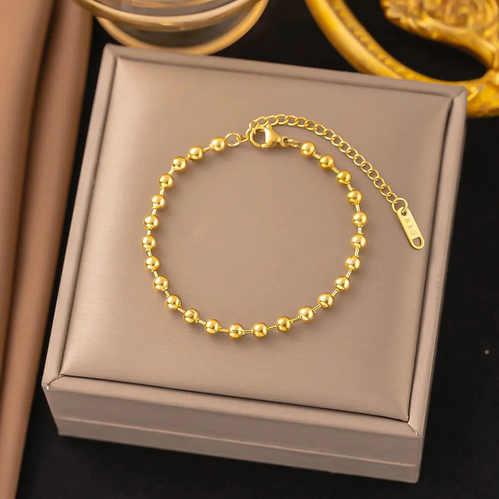 PUSCA Rimini Bead Chain Bracelet - Gold