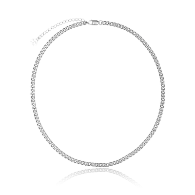 Brooklyn Flat Curb Necklace - Silver