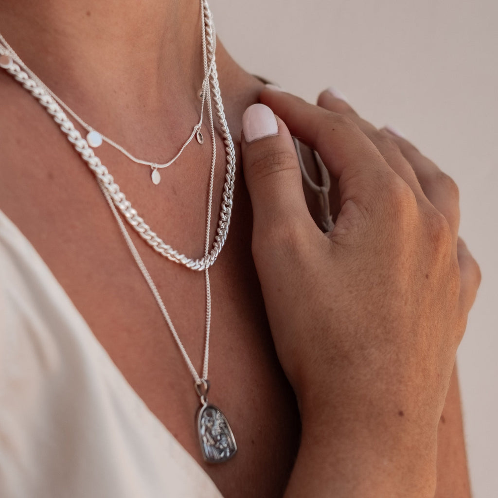 Brooklyn Flat Curb Necklace - Silver