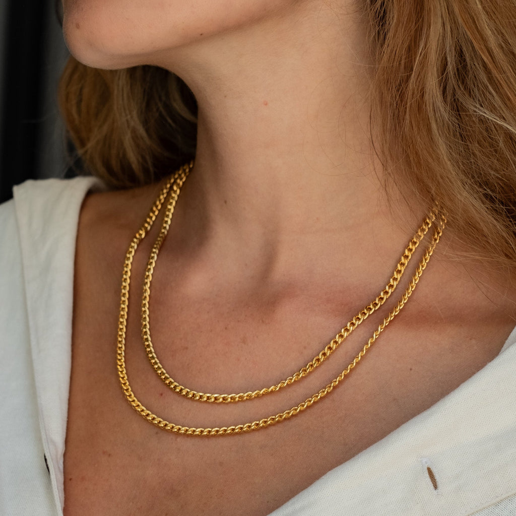 Brooklyn Flat Curb Necklace - Gold