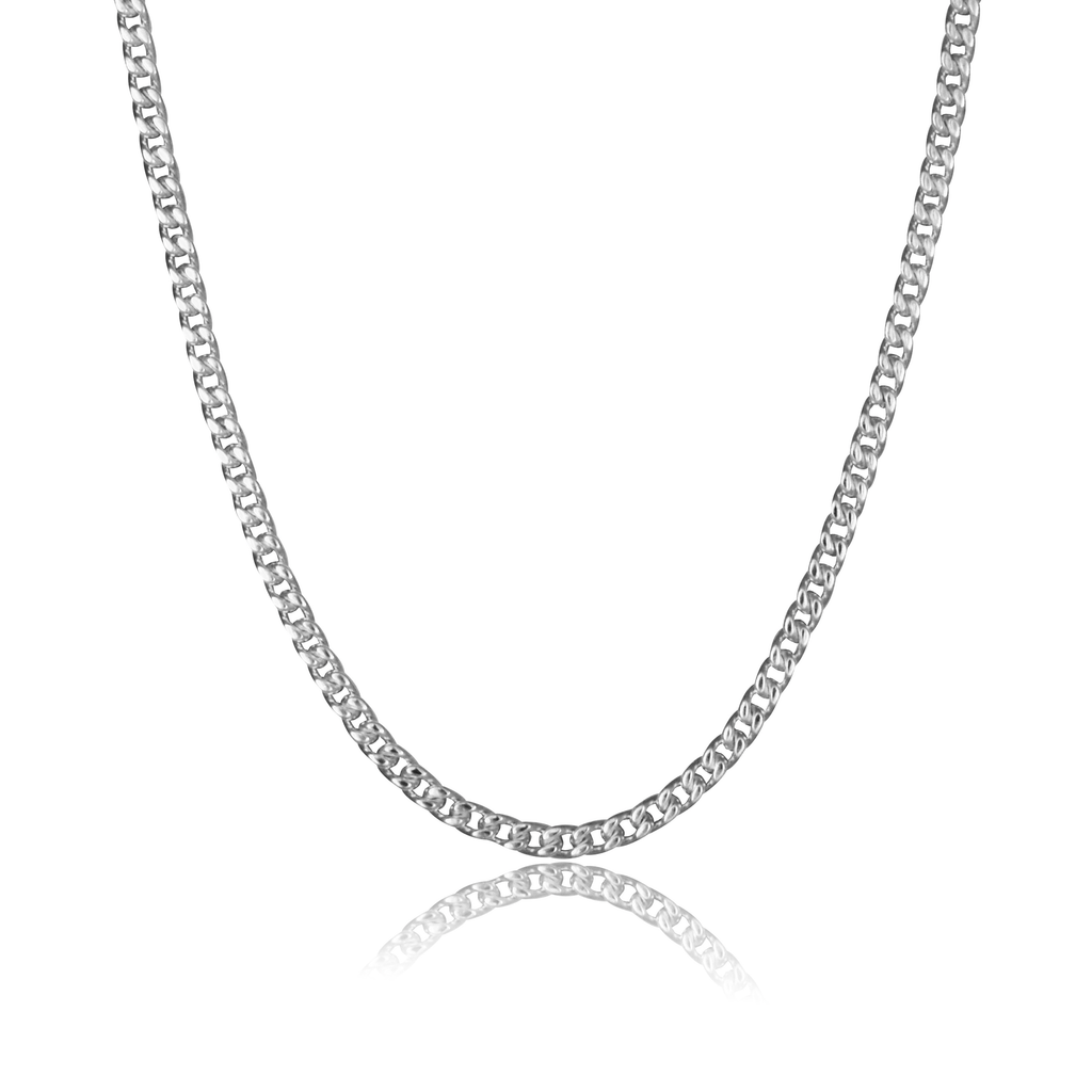 Brooklyn Flat Curb Necklace - Silver