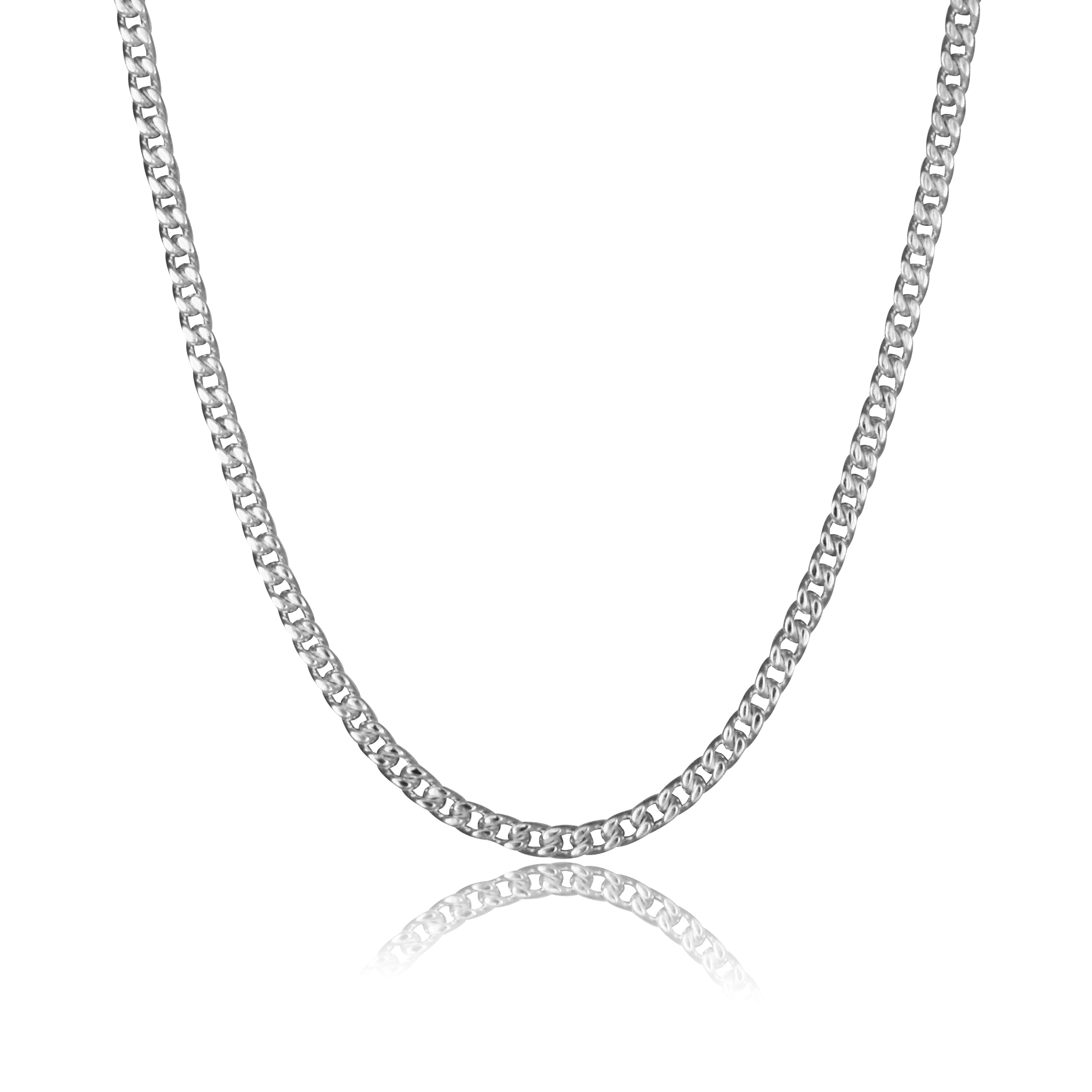 Brooklyn Flat Curb Necklace - Silver
