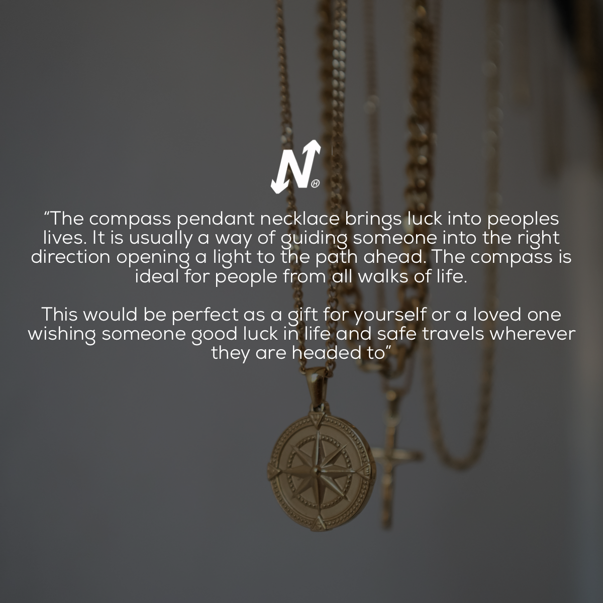 Compass Pendant Necklace - Silver
