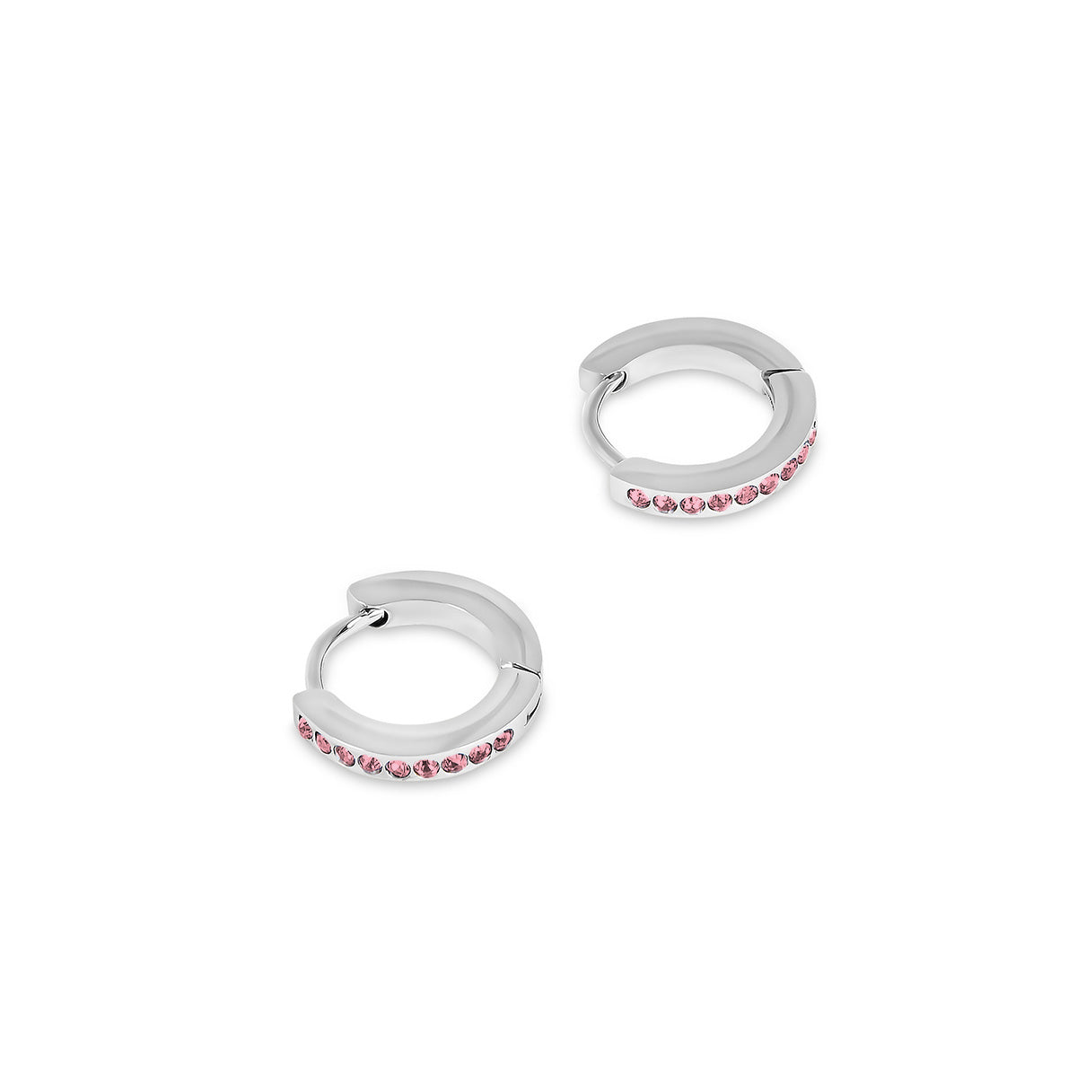 Birthstone Huggie Hoop Earrings - Silver (Select Your Birthstone!)