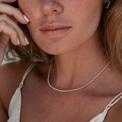 Manhattan Rollo Chain Necklace - Silver