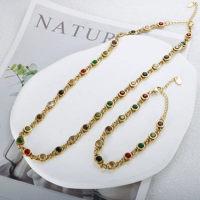 colorful rhinestone necklace