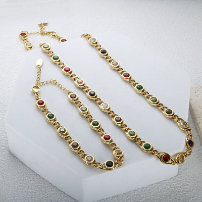 colorful rhinestone necklace