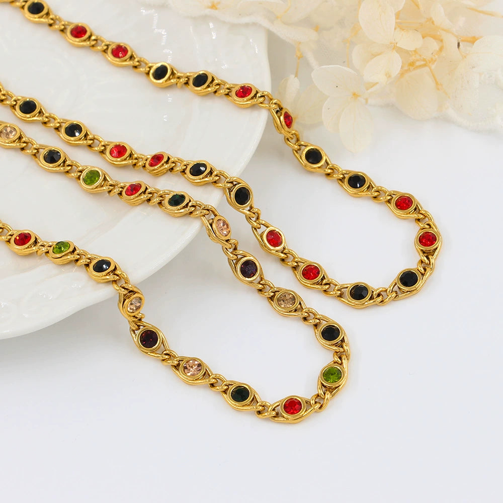 colorful rhinestone necklace