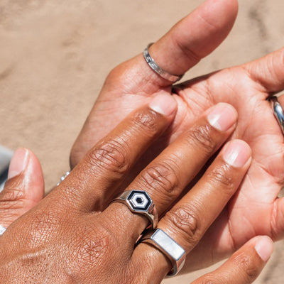 Hex Ring - Silver