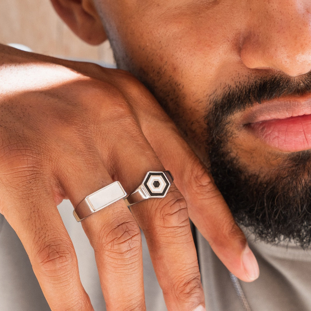 Hex Ring - Silver