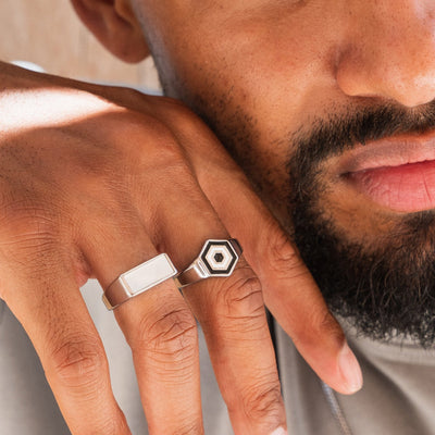 Hex Ring - Silver