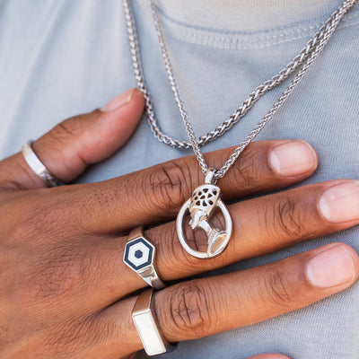 Pharaoh Pendant Necklace - Silver