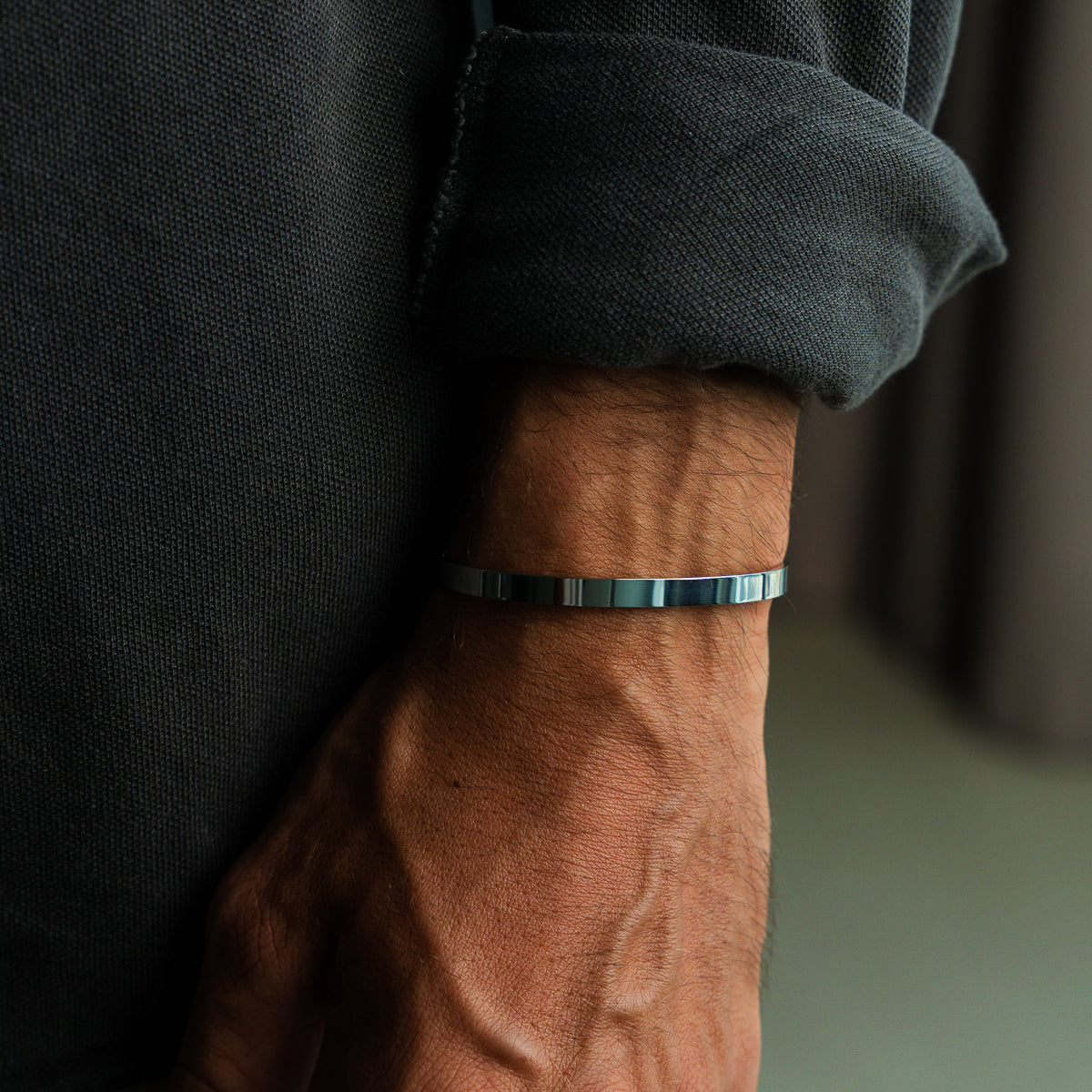 Adjustable Cuff Bangle - Silver