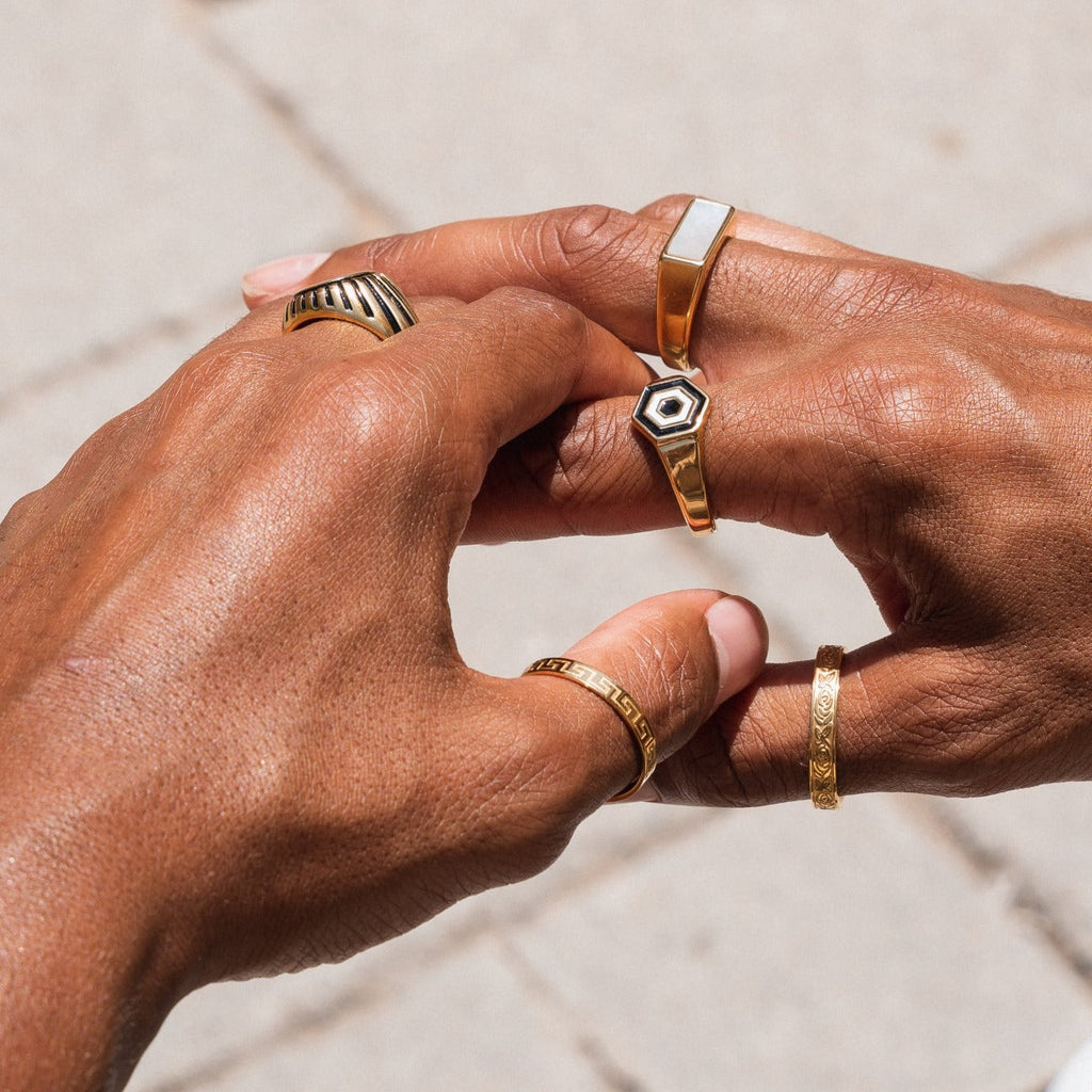 Hex Ring - Gold
