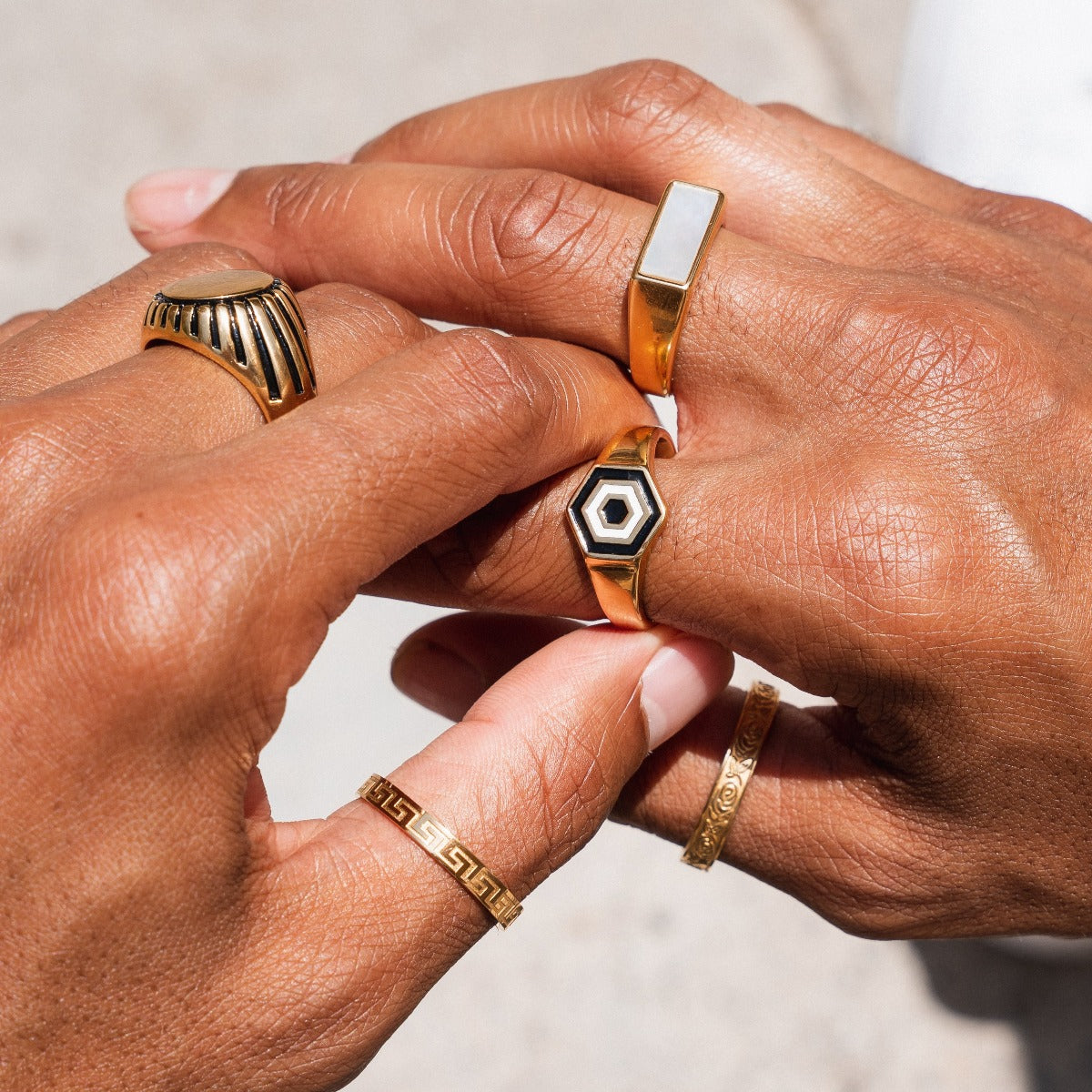 Hex Ring - Gold