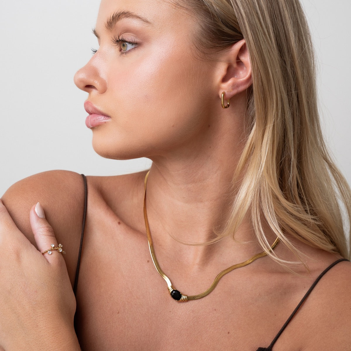 Square Huggie Hoop Earring - Gold