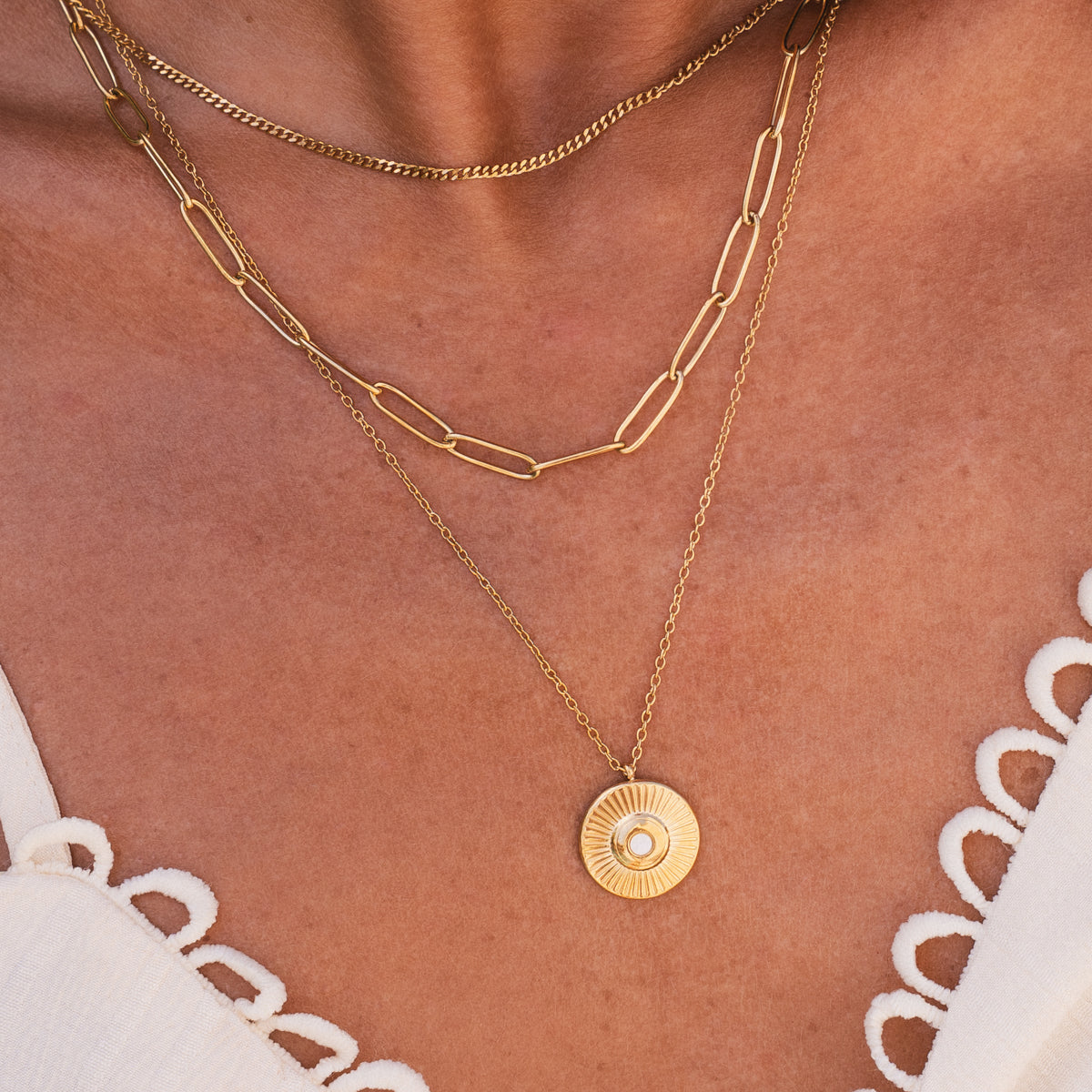 Cleopatra Triple Layered Necklace - Gold