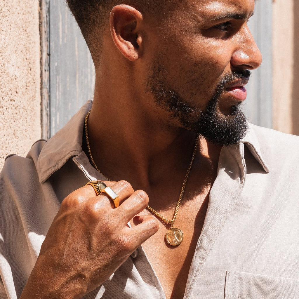 Vitruvian Pendant Necklace - Gold