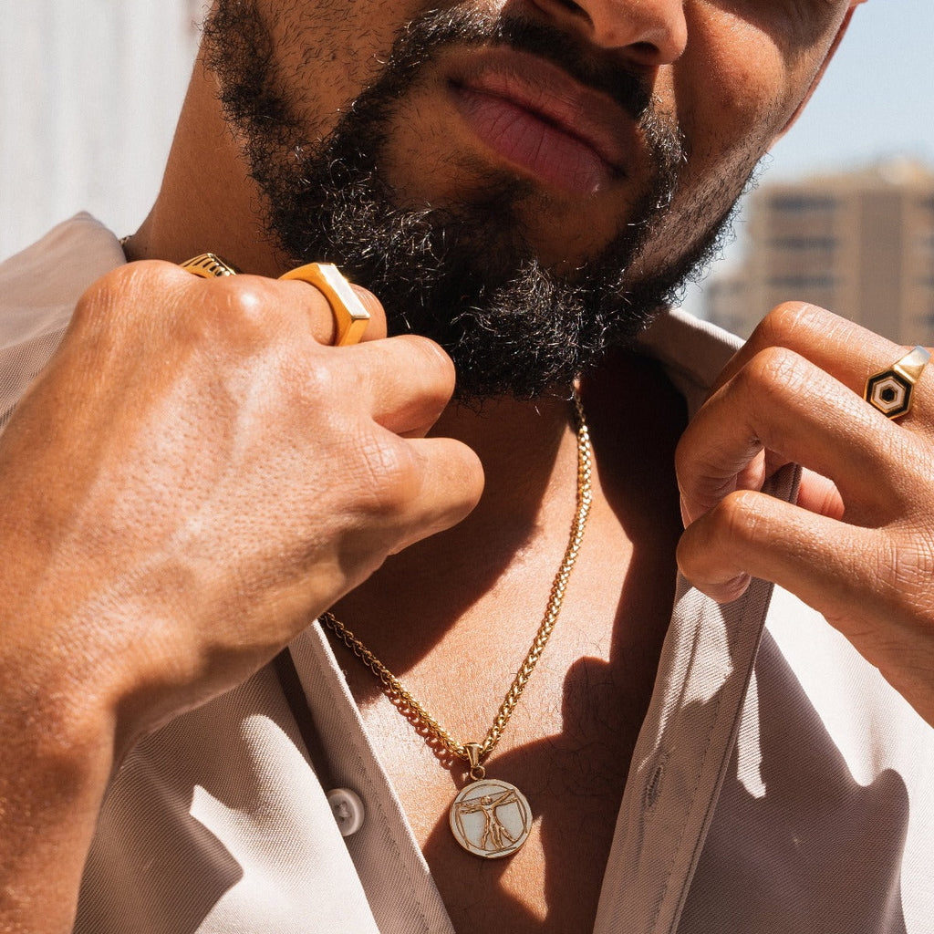 Vitruvian Pendant Necklace - Gold