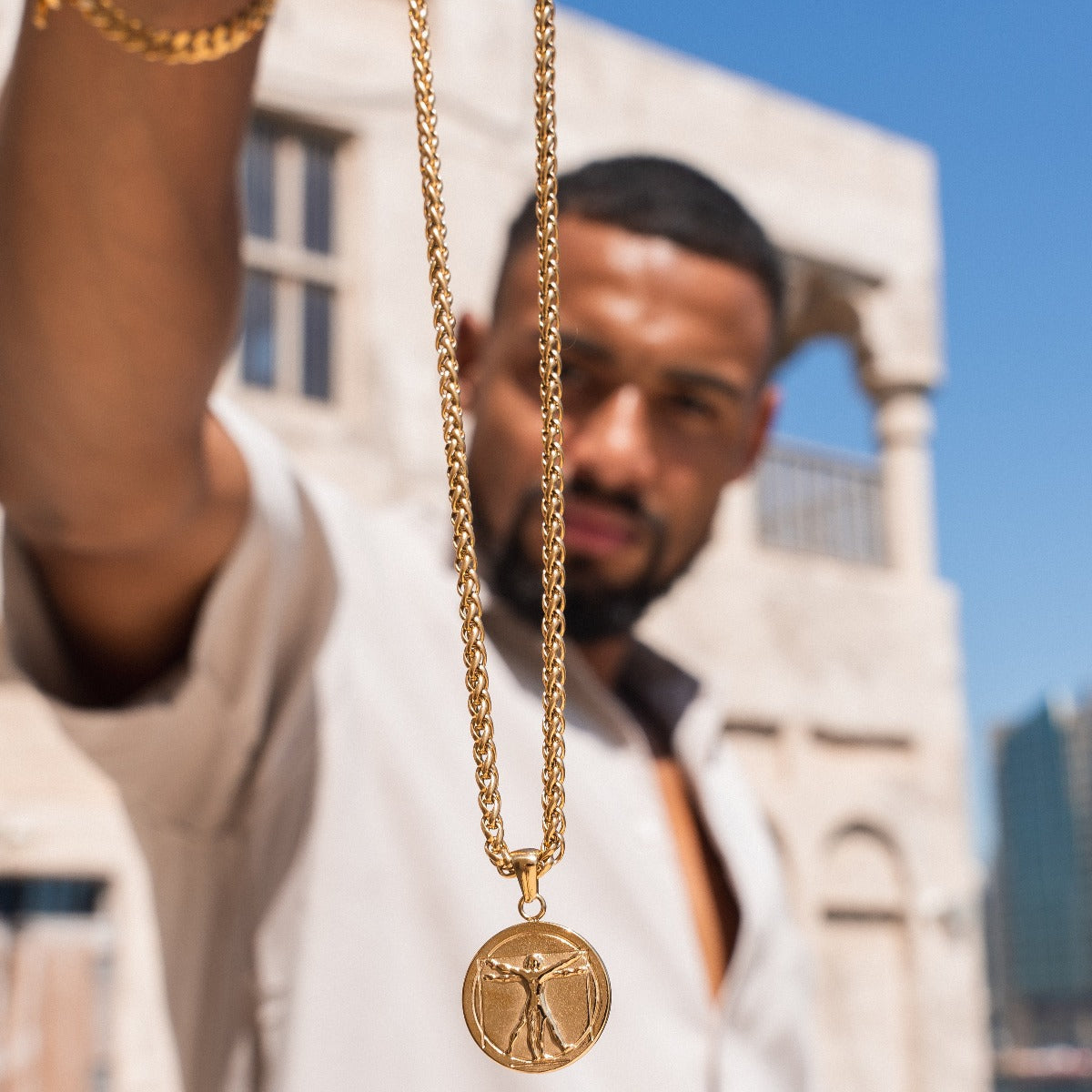 Vitruvian Pendant Necklace - Gold