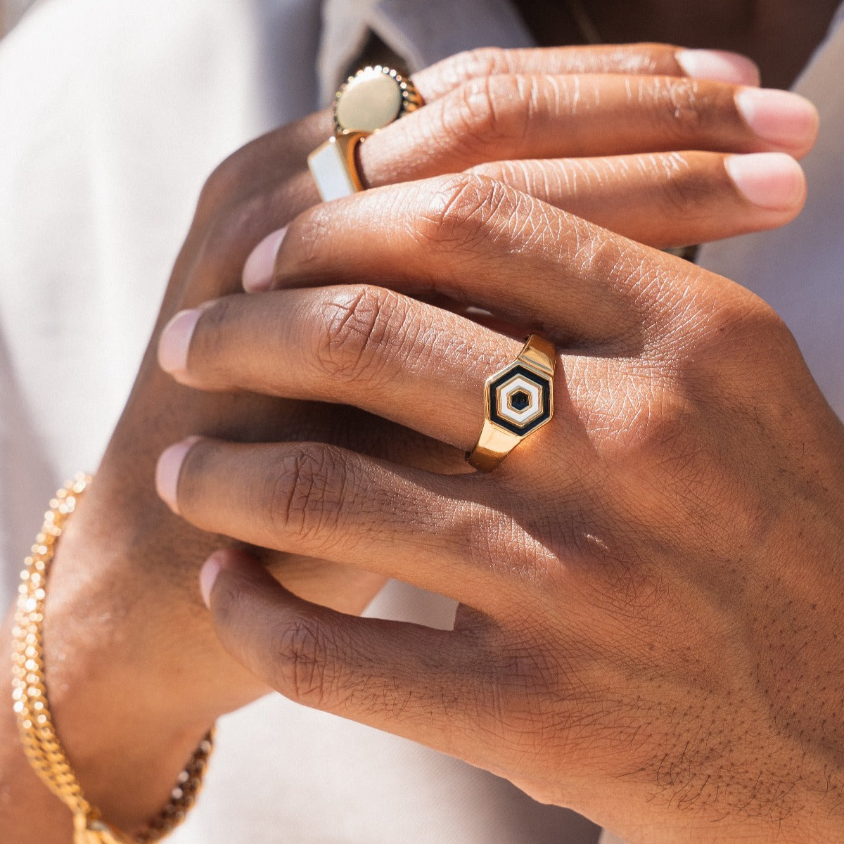 Hex Ring - Gold