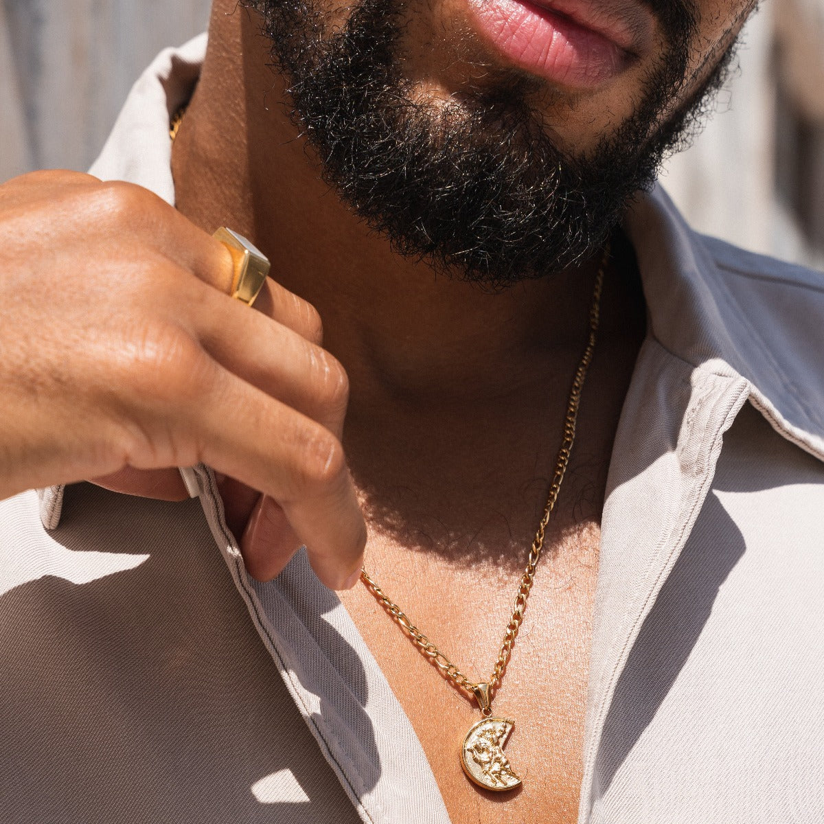 St Christopher Pendant Necklace - Gold