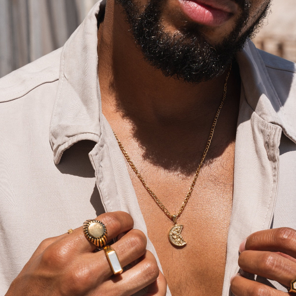 St Christopher Pendant Necklace - Gold