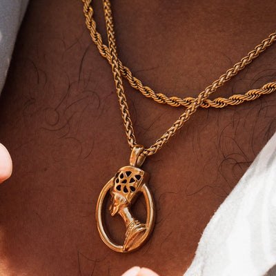 Pharaoh Pendant Necklace - Gold