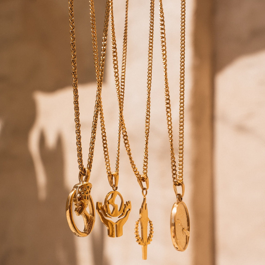 Torch Pendant Necklace - Gold