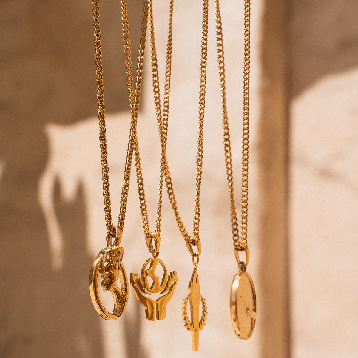 Torch Pendant Necklace - Gold