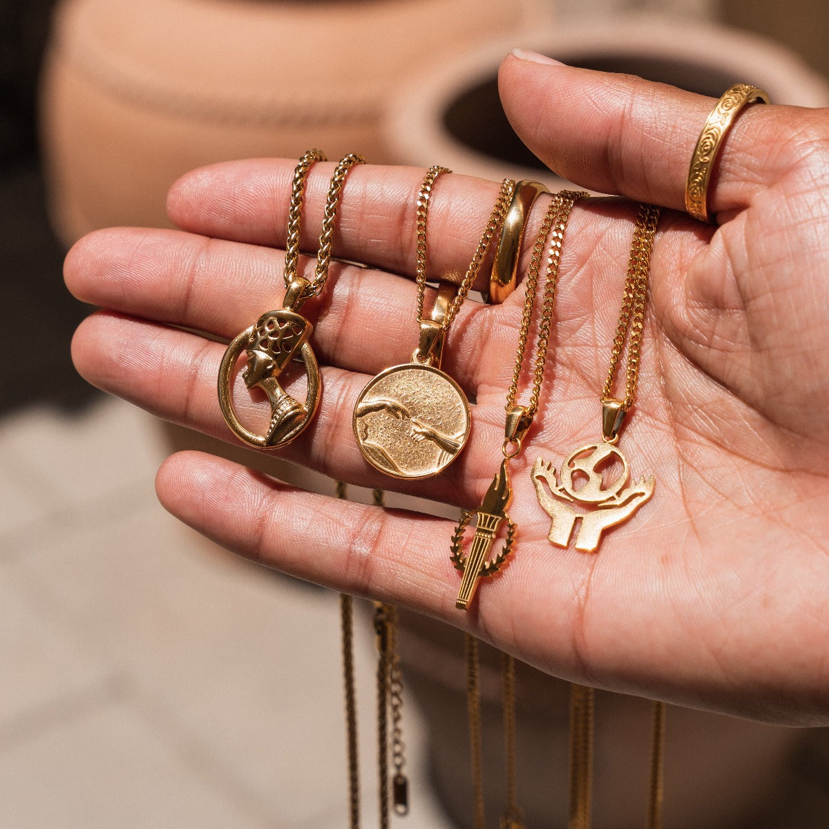 Creation of Adam Pendant Necklace - Gold