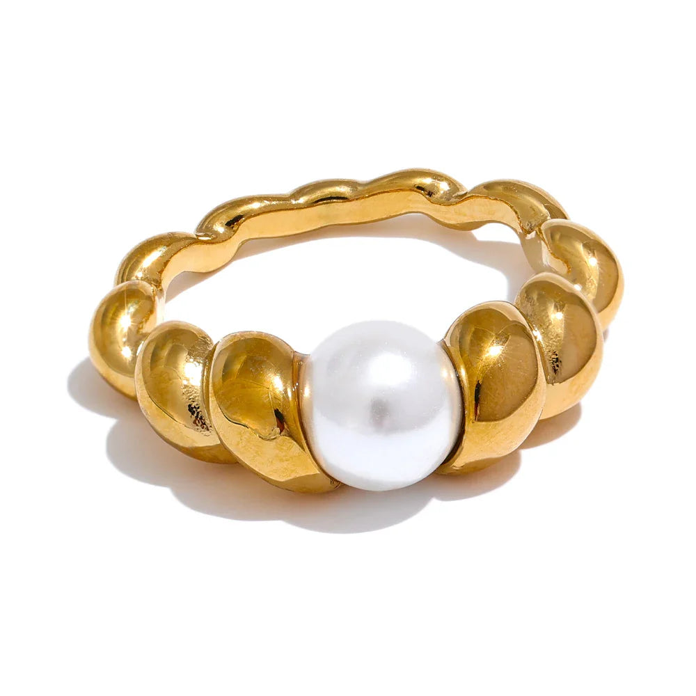 PUSCA Pearls Twisted Ring